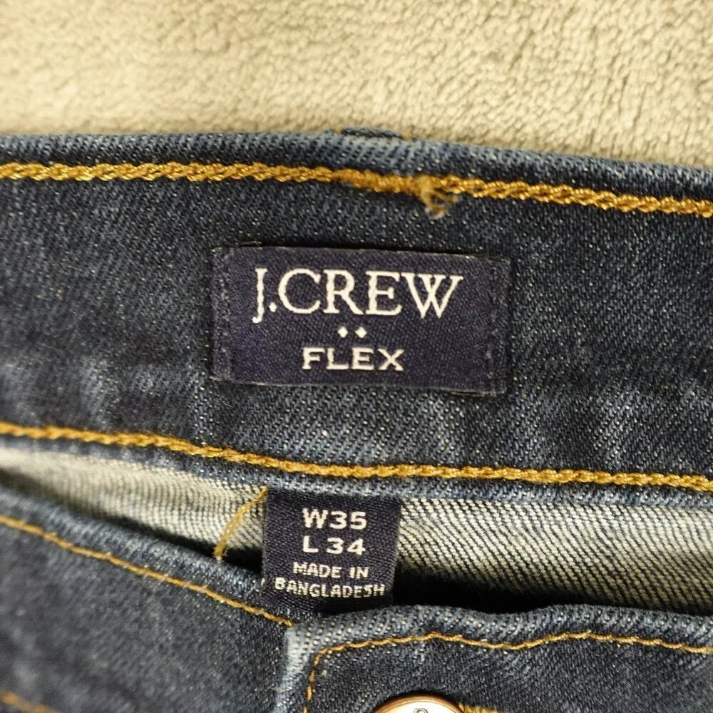 J. Crew jeans Athletic Slim flex men's 35x34 dark wash indigo‎ blue